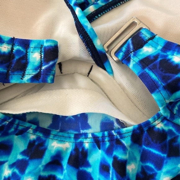 Athleta Tara Halter Tankini Swim Top Watercolor size 34D/DD - Picture 4 of 6